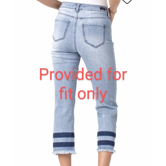 Liverpool Jeans Blue Denim Straight Leg Button Front Crop Size 2 - Picture 17 of 17